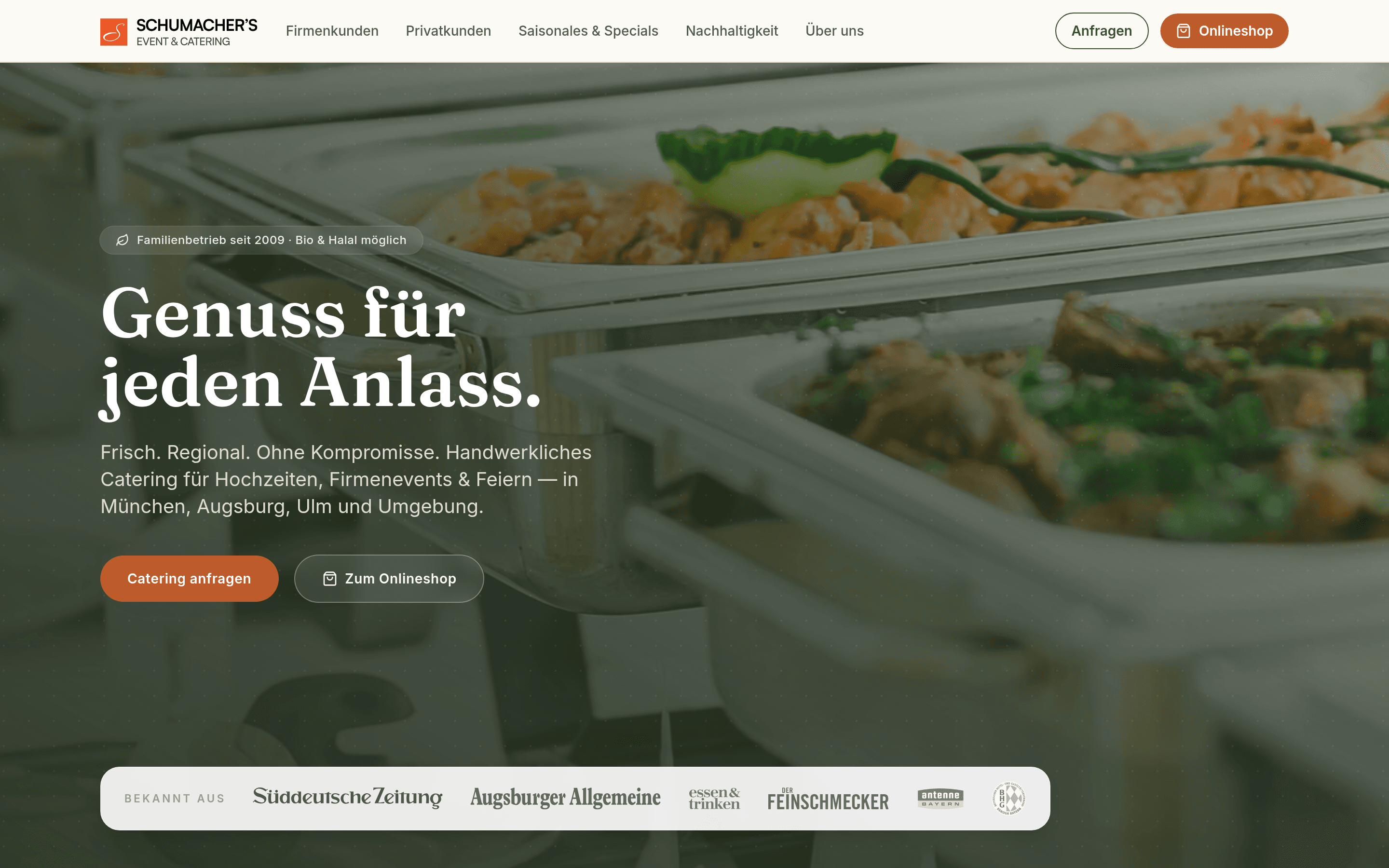 Schumacher's Event & Catering: neue Website